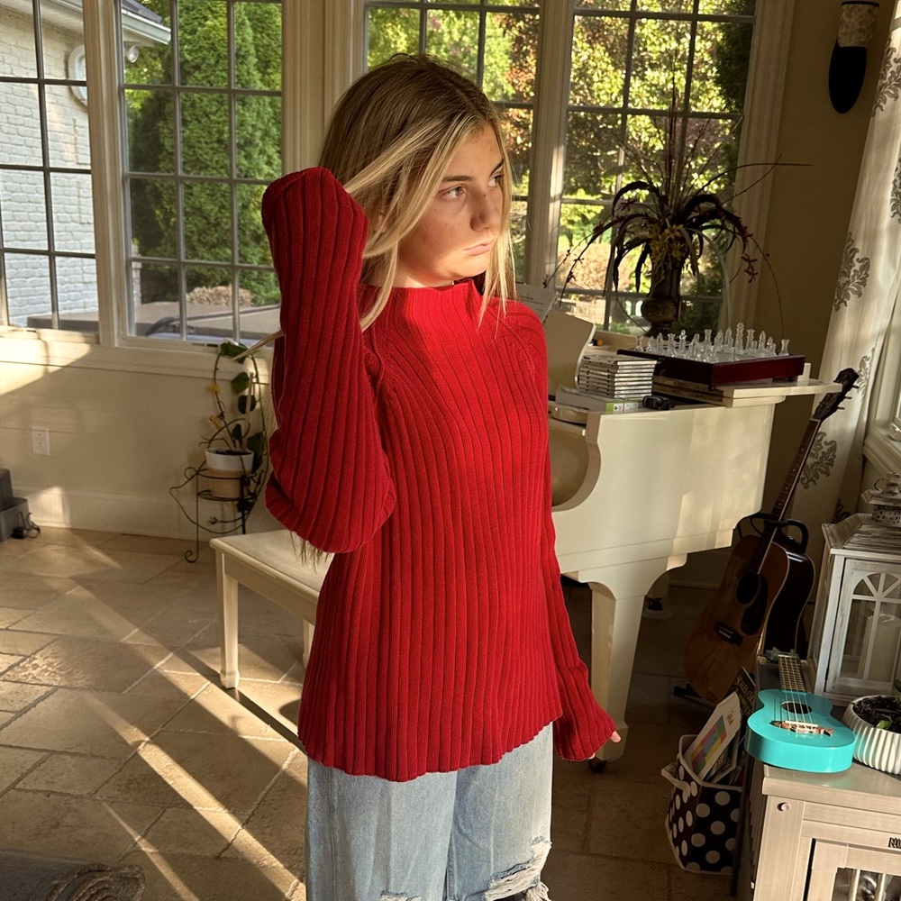 MOCKNECK RED SWEATER